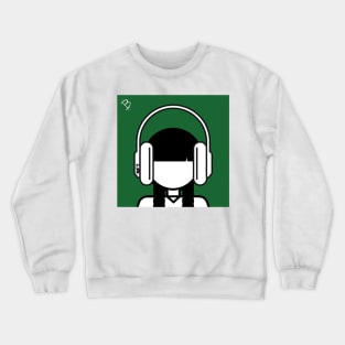 Minimal Gothic Girl Wearing Headphones Crewneck Sweatshirt